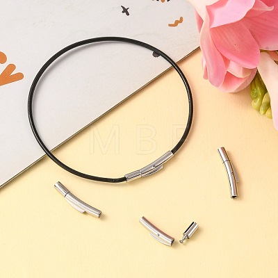Column 304 Stainless Steel Bayonet Necklace Clasps STAS-O035-05-1