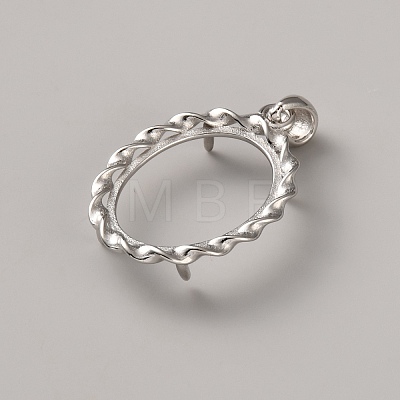 925 Sterling Silver Pendant Cabochon Settings STER-WH0065-020P-1
