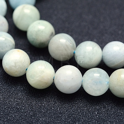 Natural Aquamarine Beads Strands G-P342-11-8mm-AB--1