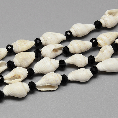 Sea Shell Beaded Multi-strand Necklaces NJEW-T003-148-1
