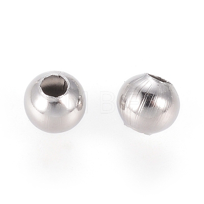 304 Stainless Steel Hollow Round Seamed Beads STAS-R032-6mm-1