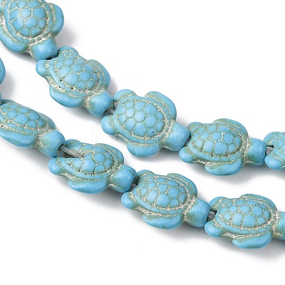 Synthetic Turquoise Dyed Beads Strands G-B184-D02-02-1