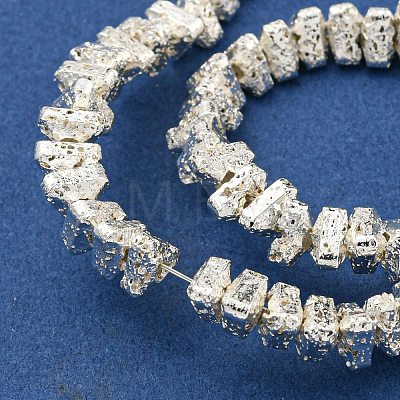 Electroplated Natural Lava Rock Beads Strands G-I360-H02-04-1