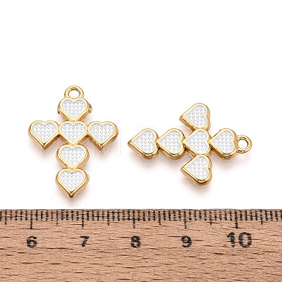 304 Stainless Steel & Enamel Pendants STAS-T073-62B-G-1