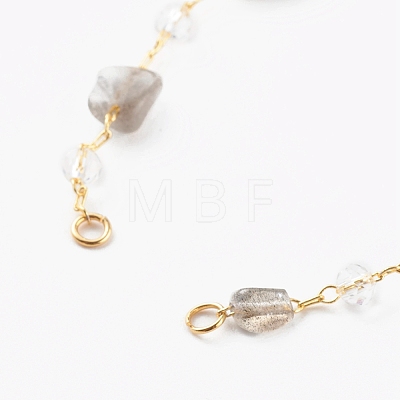 Nuggets Natural Mixed Gemstone Beaded Bracelet Makings AJEW-JB00953-1
