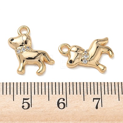 Brass Micro Pave Cubic Zirconia Charms KK-D261-08G-1