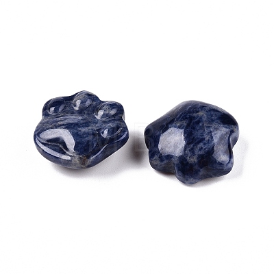 Natural Sodalite Cat Paw Print Figurines DJEW-N003-03C-1