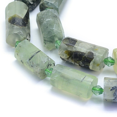 Frosted Natural Prehnite Beads Strands G-L552C-04-1