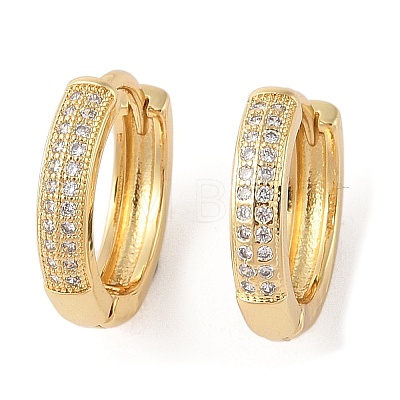 Rack Plating Brass Micro Pave Clear Cubic Zirconia Hoop Earrings for Women EJEW-G394-08D-G-1
