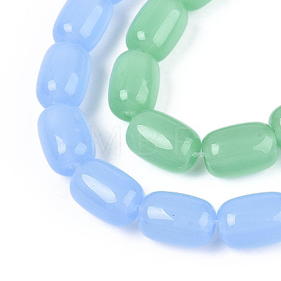 Imitation Jade Glass Beads Strands GLAA-N058-6x9mm-C01-1