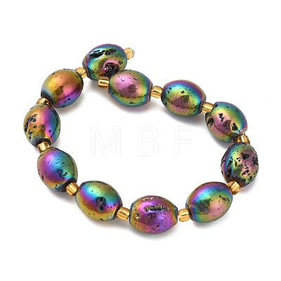 Electroplated Natural Druzy Geode Crystal Beads Strands G-F833-O01-01E-1