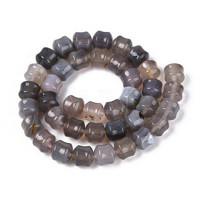 Natural Grey Agate Beads Strands G-N353-06A-07-1