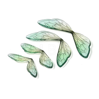 3Pcs Transparent Epoxy Resin Butterfly Wings Cabochons X-RESI-N045-10-1