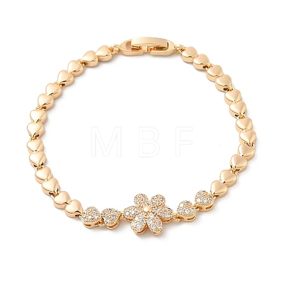 Brass Micro Pave Cubic Zirconia Chain Bracelets KK-R217-48G-1