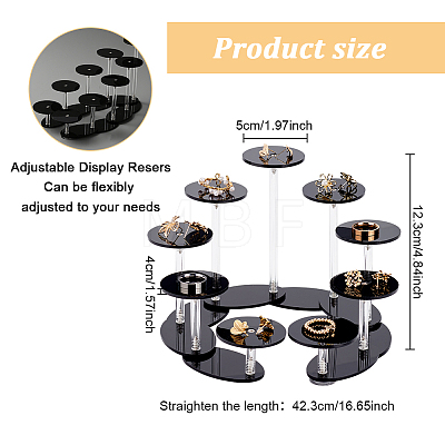 9-Tier Opaque Acrylic Products Adjustable Display Resers ODIS-WH0002-62B-1