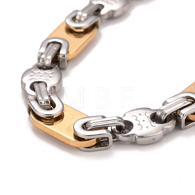 Vacuum Plating 304 Stainless Steel Oval Link Chains Bracelet STAS-E160-07GP-1