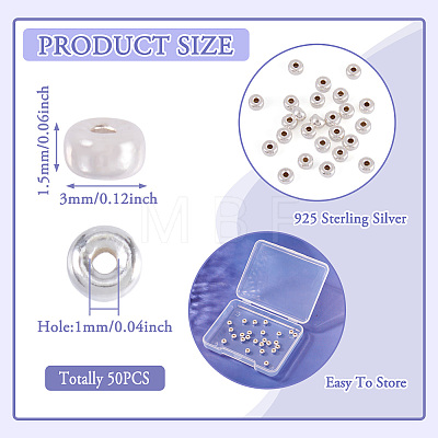 925 Sterling Silver Spacer Beads STER-TA0001-40B-1