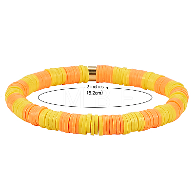 Handmade Polymer Clay Heishi Beads Stretch Bracelets Sets BJEW-JB05902-01-1