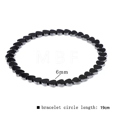 Synthetic Non-magnetic Hematite Beads Stretch Bracelets for Men RL7655-15-1