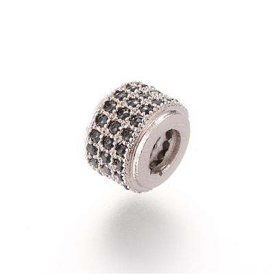 Brass Micro Pave Cubic Zirconia Beads ZIRC-S053-YS013B-4-1