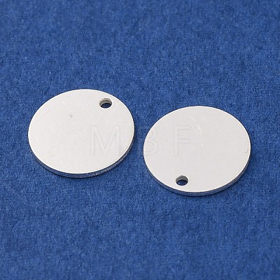 925 Sterling Silver Blank Flat Round Charms STER-F057-01S-01-1