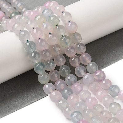 Dyed & Heated Natural Agate Beads Strands G-P539-D01-02-1