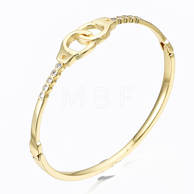 Brass Micro Pave Clear Cubic Zirconia Bangles BJEW-T018-02G-NF-1