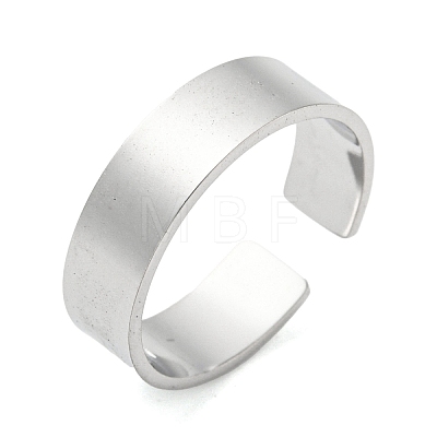 304 Stainless Steel Open Eye  Cuff Rings RJEW-G306-02P-1