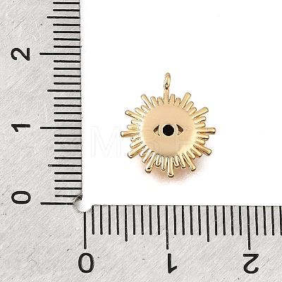 Brass Pave Black Cubic Zirconia Charms KK-CBA2395-02G-1