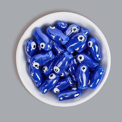 40Pcs Handmade Porcelain Ceramic Beads PORC-LT0001-07-1