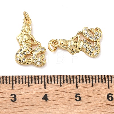 Brass Micro Pave Cubic Zirconia Charms KK-A291-12G-G-1