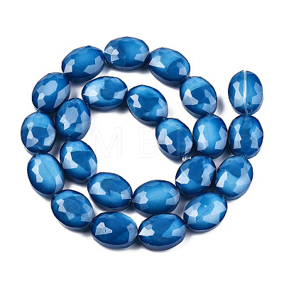 Opaque Solid Color Glass Beads Strands GLAA-N032-02C-1