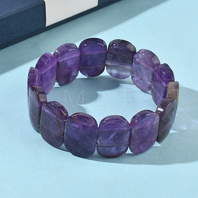 Natural Amethyst Beads Stretch Bracelets for Women Men BJEW-I323-02D-1