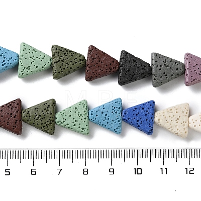 Triangle Dyed Natural Lava Rock Beads Strands G-O126-04A-01-1