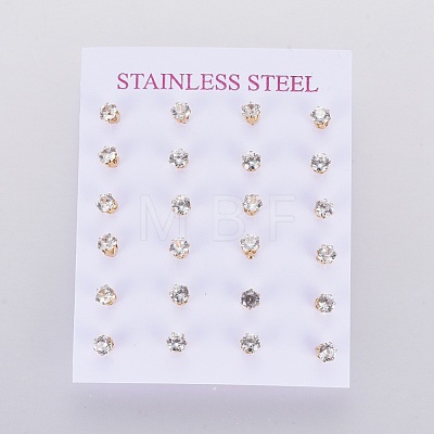 304 Stainless Steel Stud Earrings EJEW-I229-03G-B-1