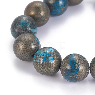 Natural Pyrite Beads Strands G-K181-14mm-H01-1