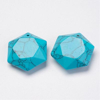 Synthetic Turquoise Pendants G-P264-05-1