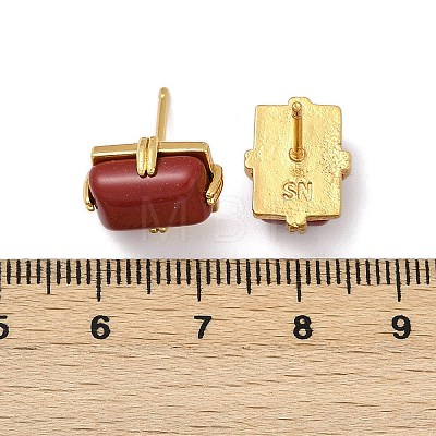 Brass Stud Earrings KK-F358-03G-01-1