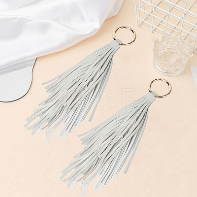 2Pcs PU Leather Tassel Pendant Keychains FIND-CL0002-41C-1