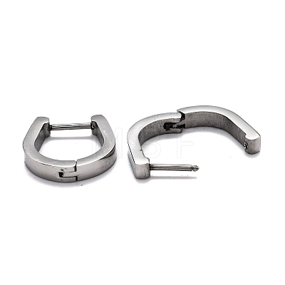 Tarnish Resistant 304 Stainless Steel Huggie Hoop Earrings STAS-J033-14A-P-1