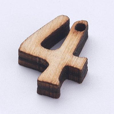 Undyed Wood Charms WOOD-L003-17-1