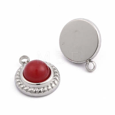 Natural Red Jasper Half Round Charms STAS-L022-399P-06-1