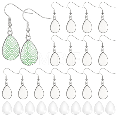 DIY 304 Stainless Steel Teardrop Dangle Earring Making Kits EJEW-UN0003-33-1