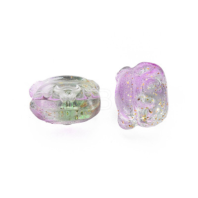 Two Tone Transparent Spray Painted Glass Beads GLAA-T022-02-A01-1