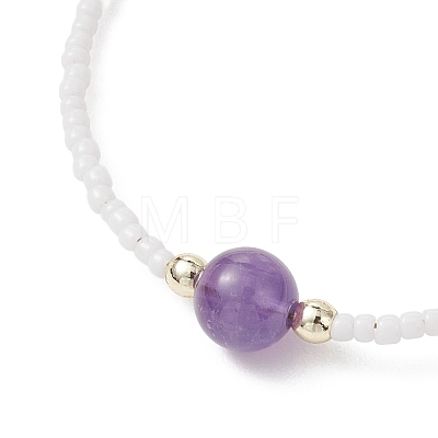 Round Mixed Stone Bead Bracelets BJEW-JB12955-1