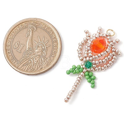 Beaded Tulip Charms PALLOY-MZ00449-03-1