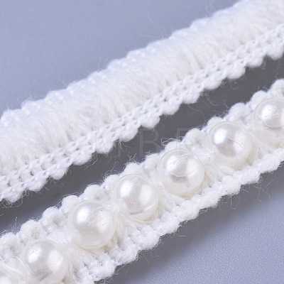 Plastic Imitation Pearl Beads Ribbons FIND-WH0043-54-1