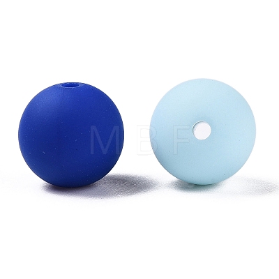 Rubberized Style Imitated Silicone Acrylic Beads MACR-T048-01B-08-1