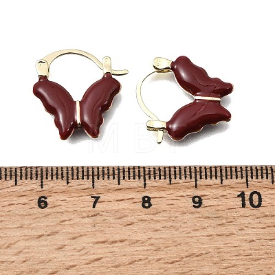 Alloy Enamel Hoop Earrings EJEW-G466-06G-1