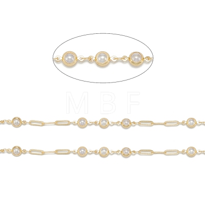 Handmade CCB Plastic Imitation Pearl Beaded Chains CHC-K011-25G-1